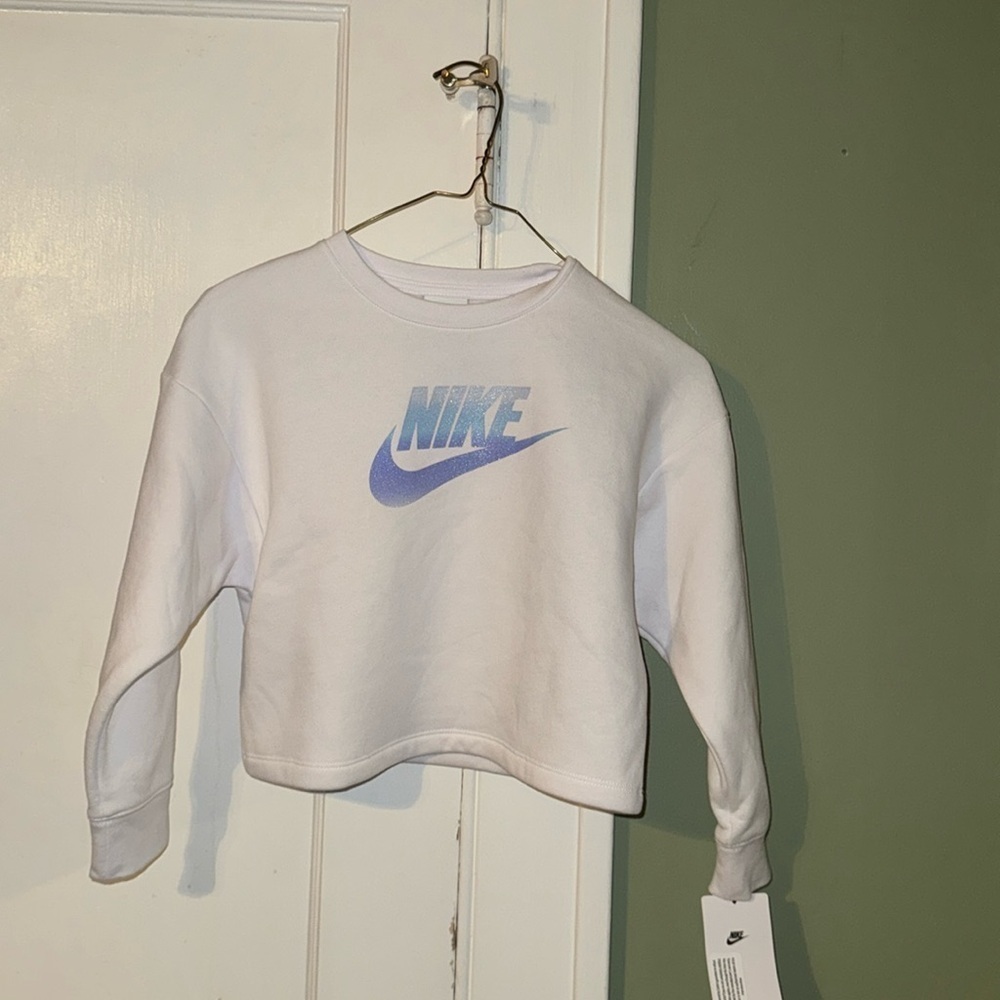 Nike Kids  White Logo Sweatshirts size 6